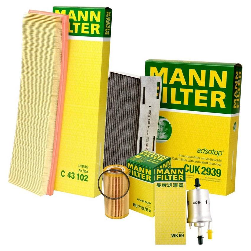 VW Air / Cabin Air / Fuel / Engine Oil Filter Kit 1K1819653B - MANN-FILTER 3725322KIT